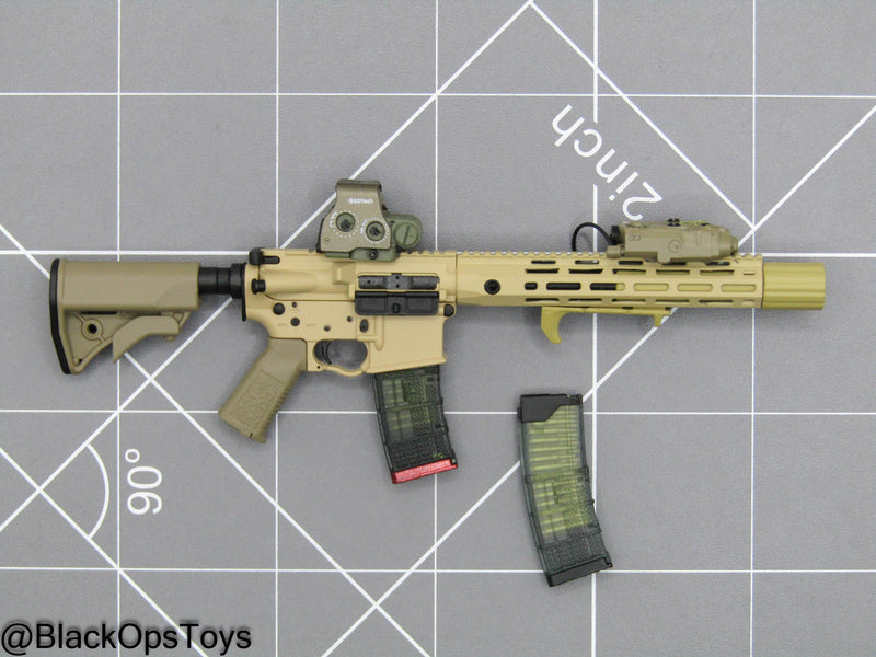 Load image into Gallery viewer, Tan Assault Rifle w/Attachment Set
