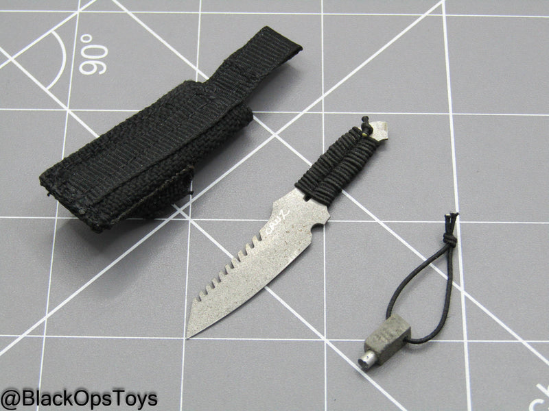 Load image into Gallery viewer, Custom Metal Knife w/Sheath &amp; Wetstone
