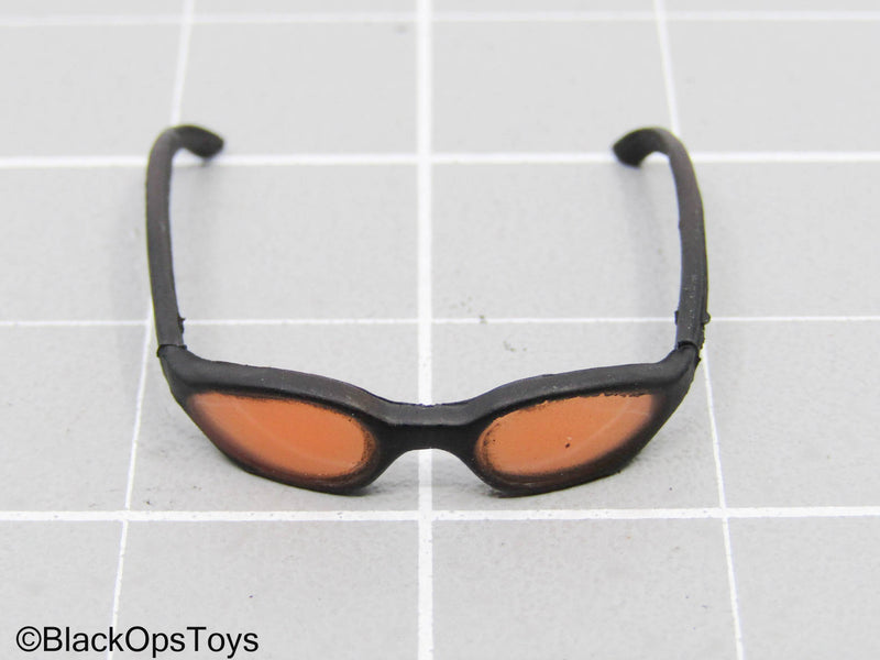Load image into Gallery viewer, Black Oval Frame Glasses w/Orange Frames
