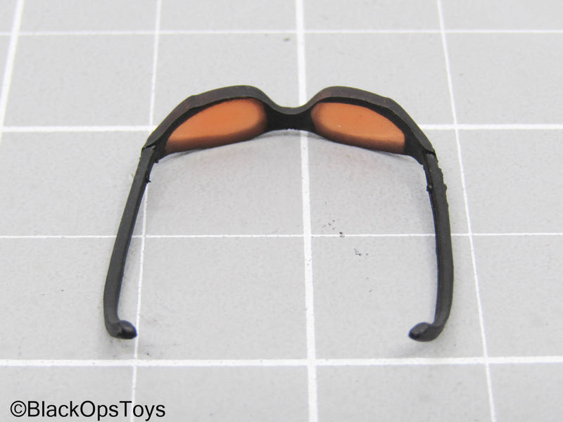 Load image into Gallery viewer, Black Oval Frame Glasses w/Orange Frames
