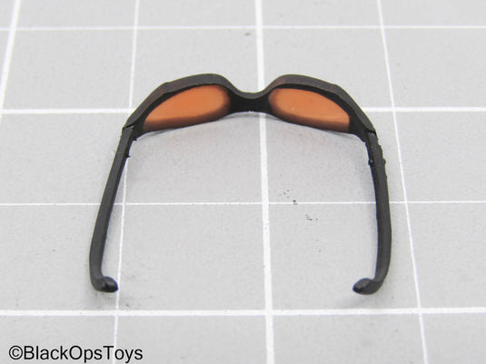 Black Oval Frame Glasses w/Orange Frames