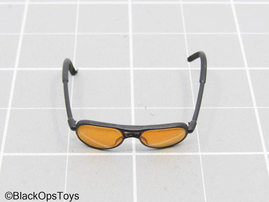 Black Aviator Glasses w/Orange Frames