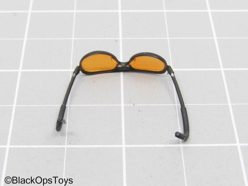 Load image into Gallery viewer, Black Aviator Glasses w/Orange Frames
