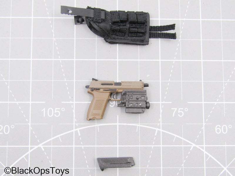 Load image into Gallery viewer, Tan Pistol w/Holster &amp; Laser Aiming Module
