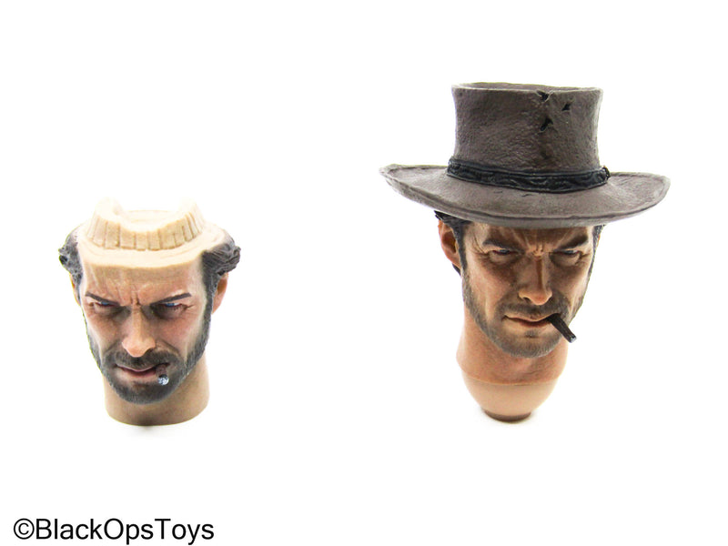 Load image into Gallery viewer, The Good, The Bad And The Ugly - Male Headsculpt (x2) w/Cigar
