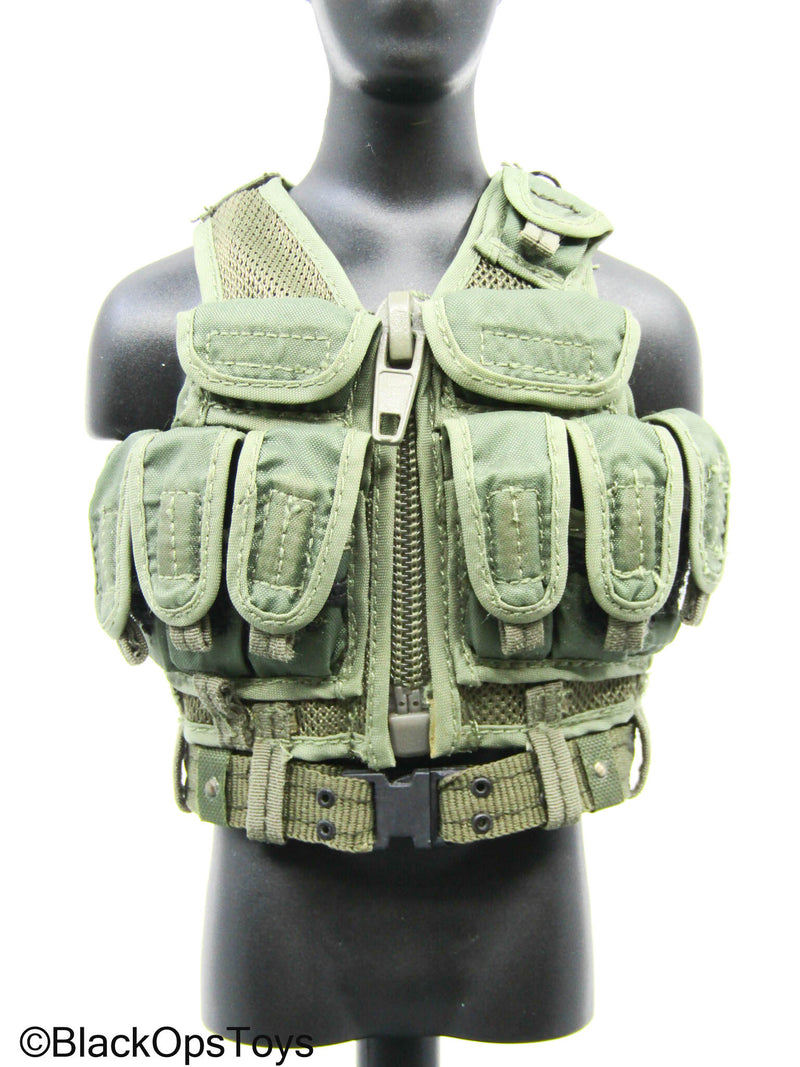 Load image into Gallery viewer, OD Green Tactical Vest w/Belt &amp; Mag Set (Medicom)
