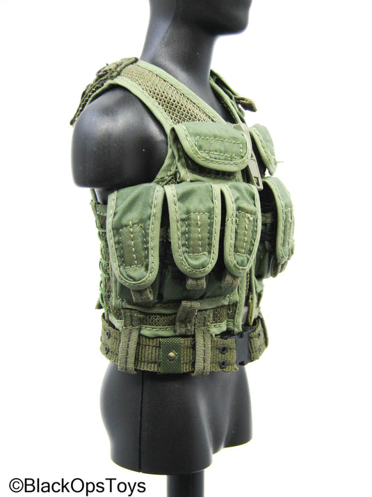 OD Green Tactical Vest w/Belt & Mag Set (Medicom)