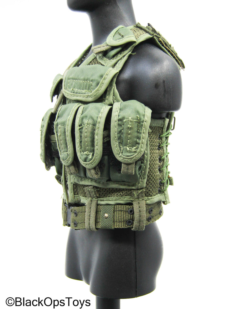 Load image into Gallery viewer, OD Green Tactical Vest w/Belt &amp; Mag Set (Medicom)
