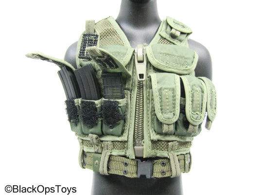 OD Green Tactical Vest w/Belt & Mag Set (Medicom)
