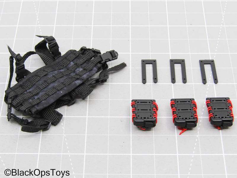 Load image into Gallery viewer, ZERT Black MOLLE Chest Rig w/Mag Pouches (x3)
