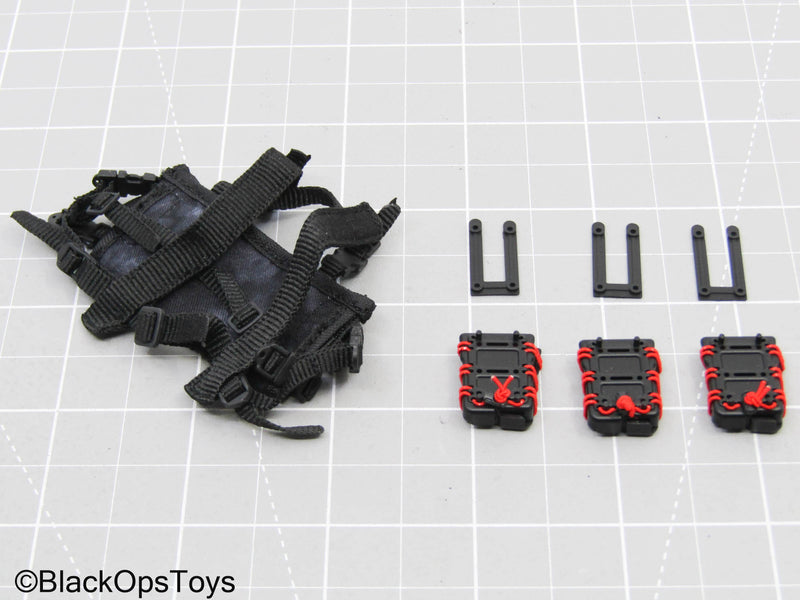 Load image into Gallery viewer, ZERT Black MOLLE Chest Rig w/Mag Pouches (x3)
