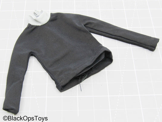 Female Black Turtleneck Long Sleeve Shirt