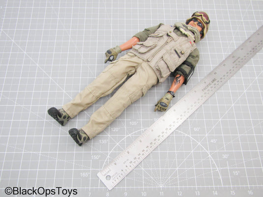 Male Navy Seal Dressed Body w/Pistol, Headgear Set, & Accessories