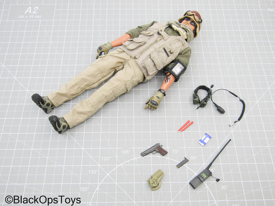Male Navy Seal Dressed Body w/Pistol, Headgear Set, & Accessories