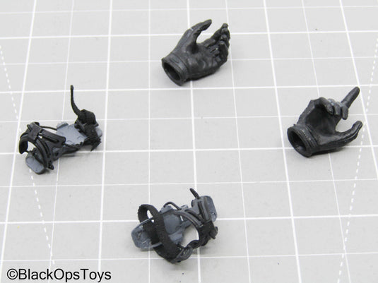 Female Black Gloved Hands w/Grey Knee Pads