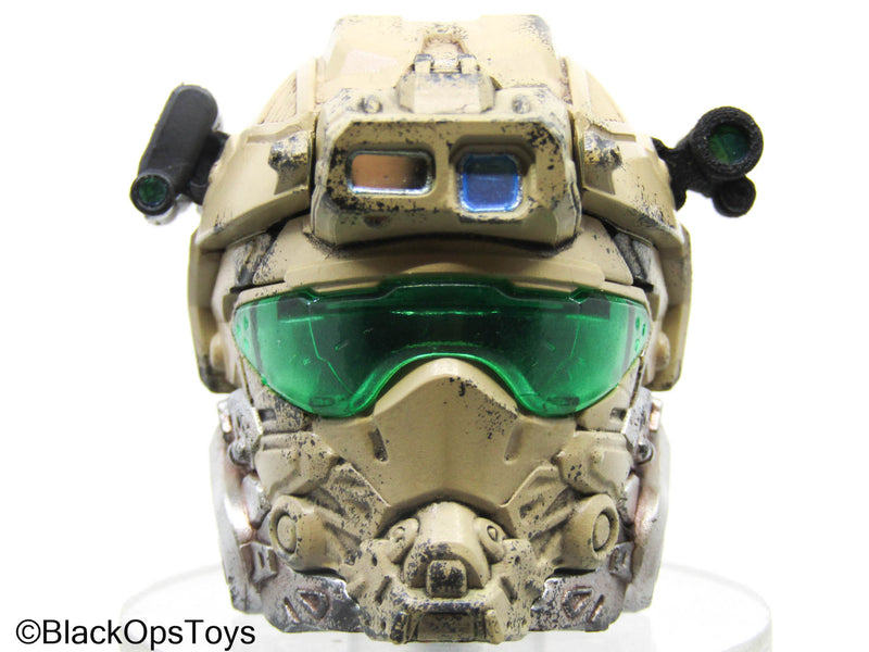 Load image into Gallery viewer, Tan Tactical Helmet Headsculpt w/Attachments &amp; Magnets
