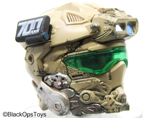 Tan Tactical Helmet Headsculpt w/Attachments & Magnets