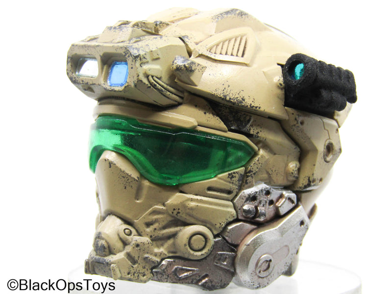 Load image into Gallery viewer, Tan Tactical Helmet Headsculpt w/Attachments &amp; Magnets
