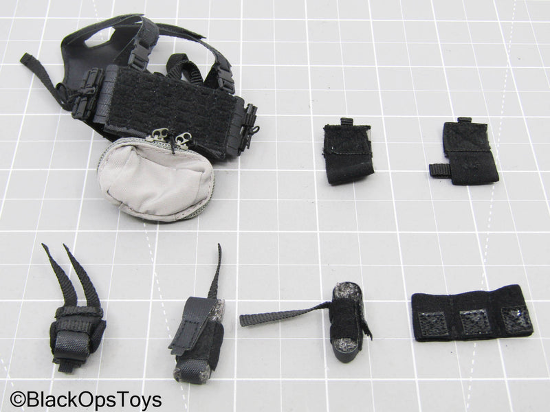 Load image into Gallery viewer, Black Chest Rig w/Grey Hanger Pouch &amp; Pouch Lot
