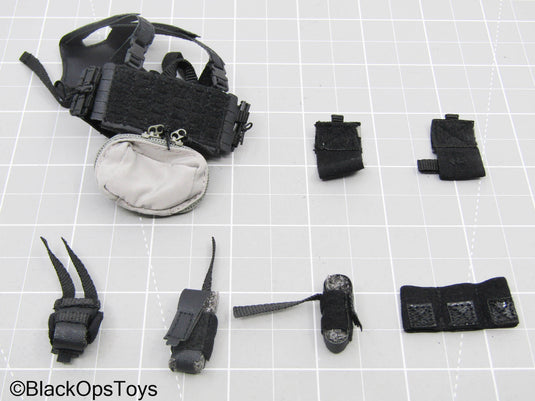 Black Chest Rig w/Grey Hanger Pouch & Pouch Lot