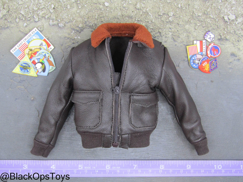 Load image into Gallery viewer, Top Gun - Lt. Pete Mitchell - Leather G-1 Flight Jacket w/Patches
