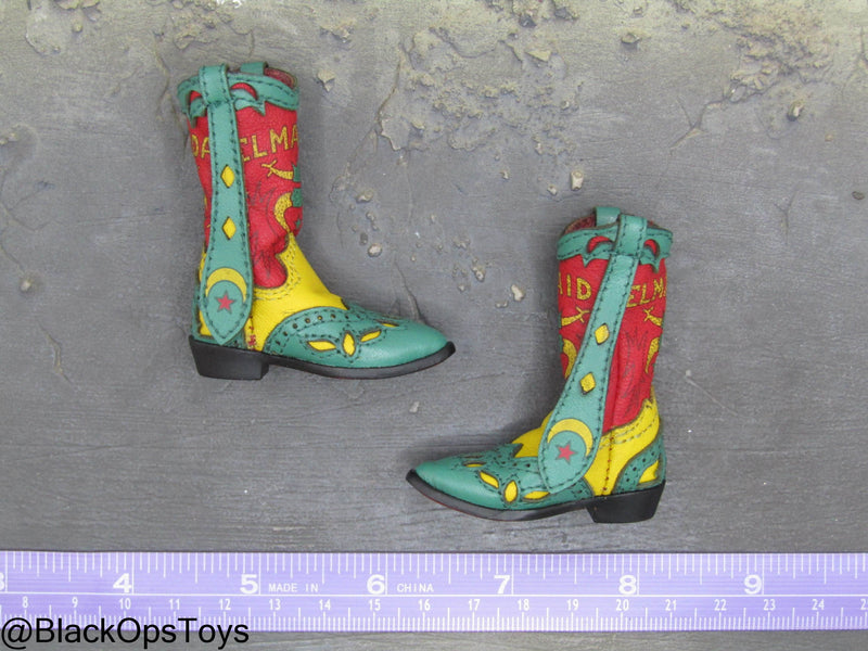Load image into Gallery viewer, Top Gun - Lt. Pete Mitchell - Leather Red, Yellow, &amp; Green Boots (Foot Type)
