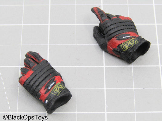 Black & Red Gloved Hands
