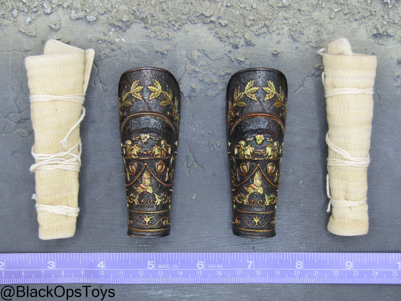 Load image into Gallery viewer, Hunting Ground Fighter - Metal Leg Armor w/Leg Wraps
