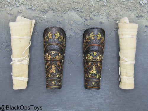 Hunting Ground Fighter - Metal Leg Armor w/Leg Wraps