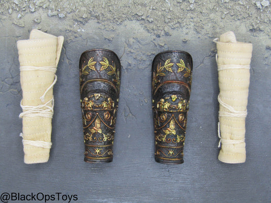 Hunting Ground Fighter - Metal Leg Armor w/Leg Wraps