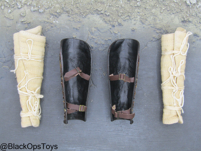 Load image into Gallery viewer, Hunting Ground Fighter - Metal Leg Armor w/Leg Wraps
