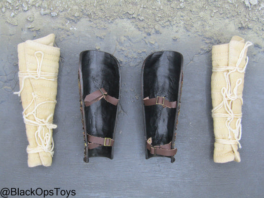 Hunting Ground Fighter - Metal Leg Armor w/Leg Wraps