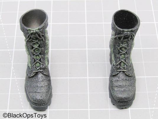 Black & Green Combat Boots (Peg Type) (Hot Toys)