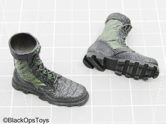 Black & Green Combat Boots (Peg Type) (Hot Toys)