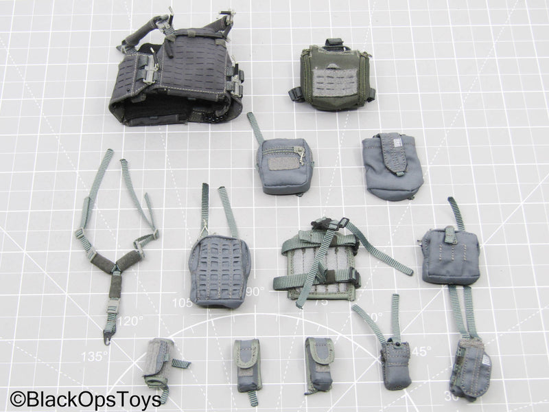 Load image into Gallery viewer, Grey Chest Rig w/Single Point Sling &amp; Pouch Lot (Easy &amp; Simple)

