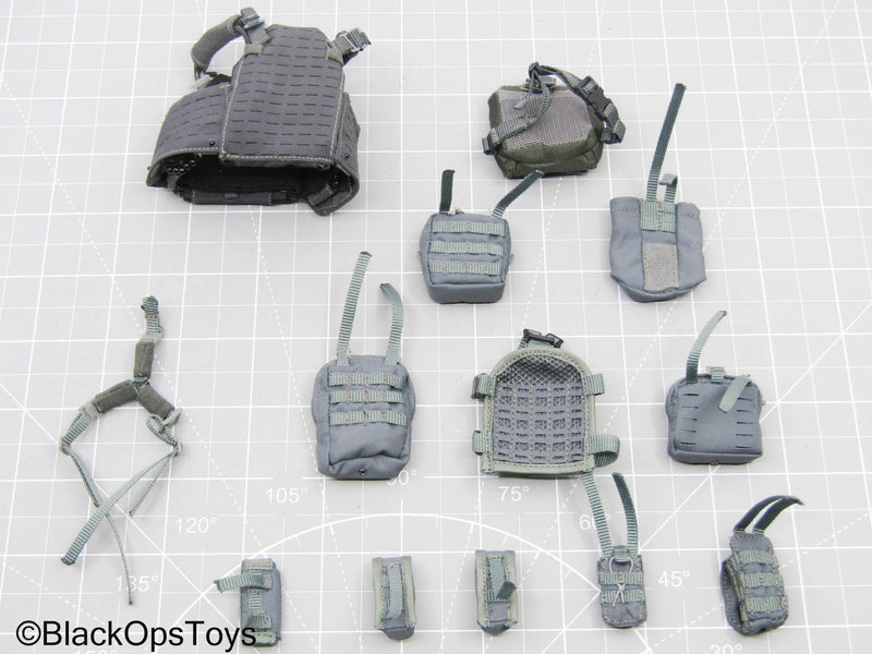 Load image into Gallery viewer, Grey Chest Rig w/Single Point Sling &amp; Pouch Lot (Easy &amp; Simple)
