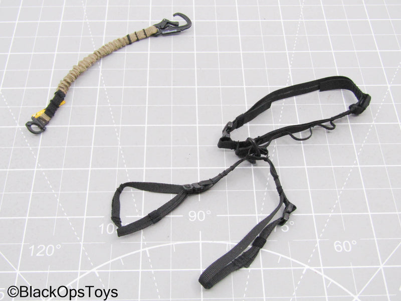 Load image into Gallery viewer, Black Harness w/Tan Retention Lanyard (DAM Toys)
