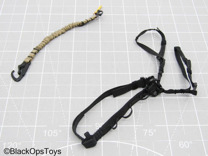 Load image into Gallery viewer, Black Harness w/Tan Retention Lanyard (DAM Toys)
