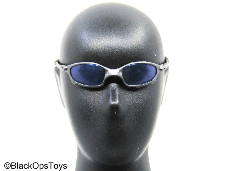 Load image into Gallery viewer, Silver Frame Juliet Glasses w/Blue Lenses (Easy &amp; Simple)
