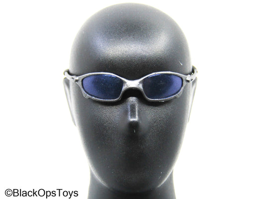 Silver Frame Juliet Glasses w/Blue Lenses (Easy & Simple)