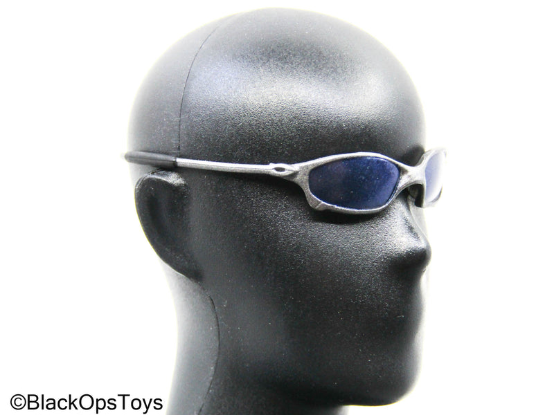 Load image into Gallery viewer, Silver Frame Juliet Glasses w/Blue Lenses (Easy &amp; Simple)
