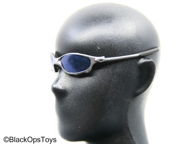 Load image into Gallery viewer, Silver Frame Juliet Glasses w/Blue Lenses (Easy &amp; Simple)
