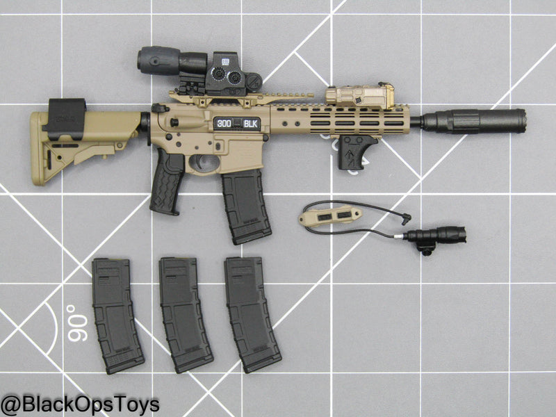 Load image into Gallery viewer, Tan Assault Rifle w/Attachment Set
