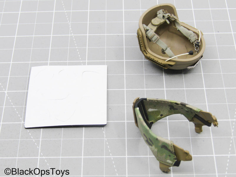 Load image into Gallery viewer, Snakeskin Mesh Tactical Helmet w/Multicam Camo Facemask
