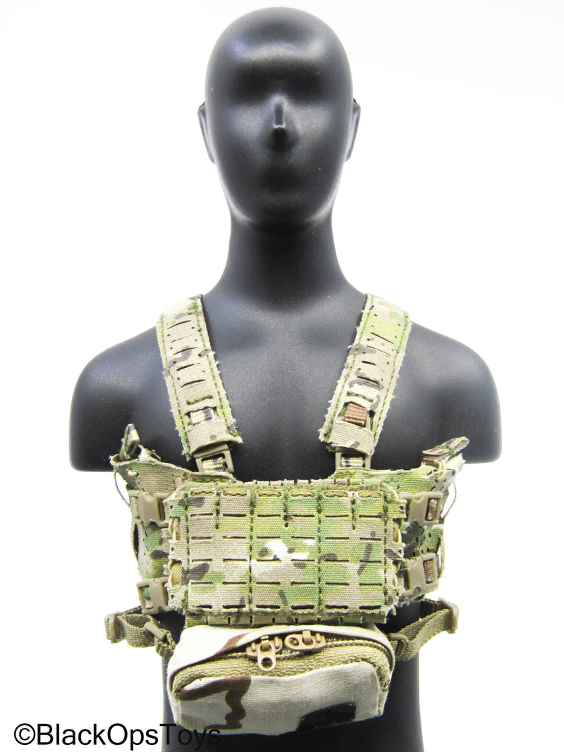 Load image into Gallery viewer, Multicam Camo Chest Rig w/Hanger Pouch, Gloves, &amp; Mag Carrier
