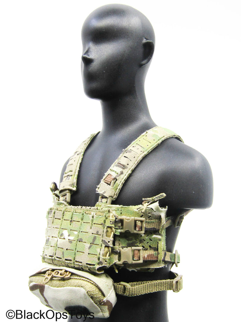 Load image into Gallery viewer, Multicam Camo Chest Rig w/Hanger Pouch, Gloves, &amp; Mag Carrier
