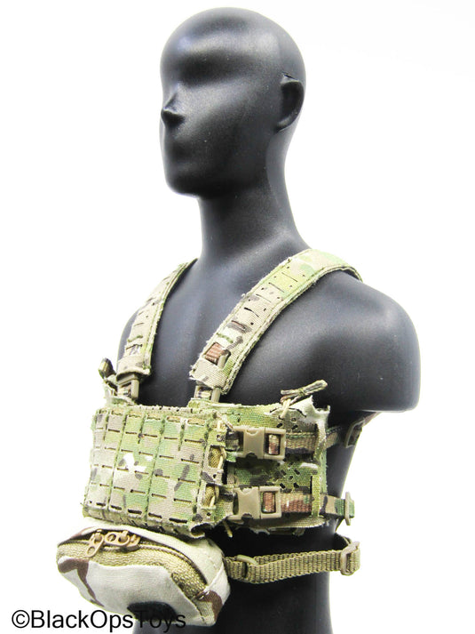 Multicam Camo Chest Rig w/Hanger Pouch, Gloves, & Mag Carrier