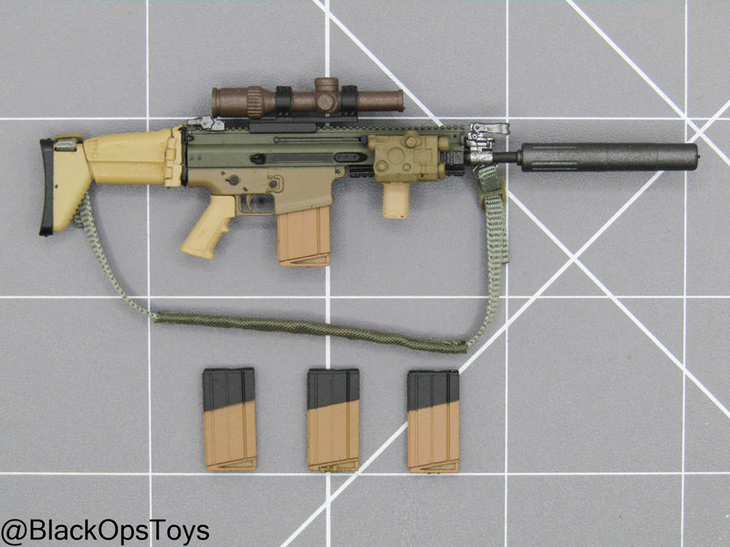 Load image into Gallery viewer, 1/12 - SALVO Black Ops - Unknown Operator - SCAR-H Rifle w/Attachment Set
