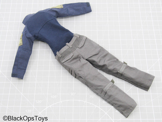 Blue Quarter Zip Jacket w/Grey Combat Pants