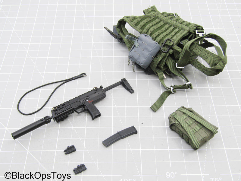 Load image into Gallery viewer, OD Green Tactical Vest, H&amp;K MP7 SMG, Attachments &amp; Accessories
